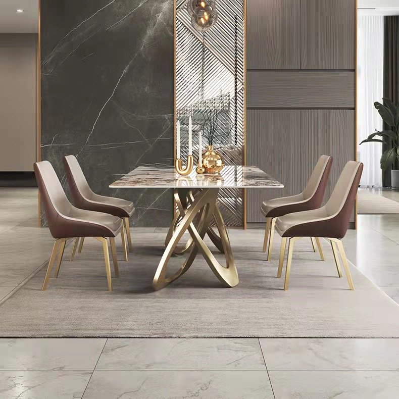 Hot Sale Customizable New Luxury Modern Dining Room Home Furniture 6 Dining Chairs dinner table with chair