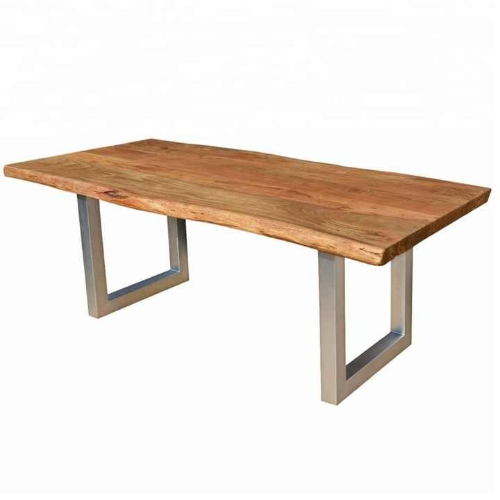 Industrial Cross Legs Acacia Wood Live Edge Dining Table collection wooden furniture handmade