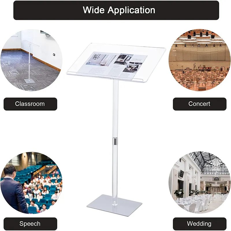 Factory Price Plexiglass Acrylic Pulpit With Stand Acrylic Lectern Podium For School Church