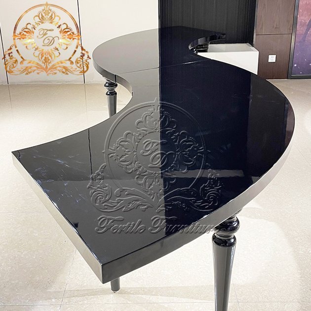 Black Color Round / Serpentine Shape S Shape Dining Table for Wedding Event Banquet