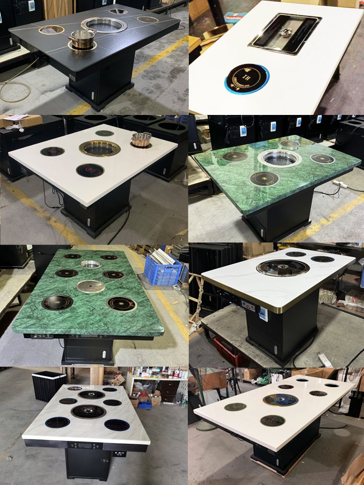 Yawei smoke-free barbecue hot pot integrated table hot pot restaurant barbecue restaurant smoke-free hot pot table