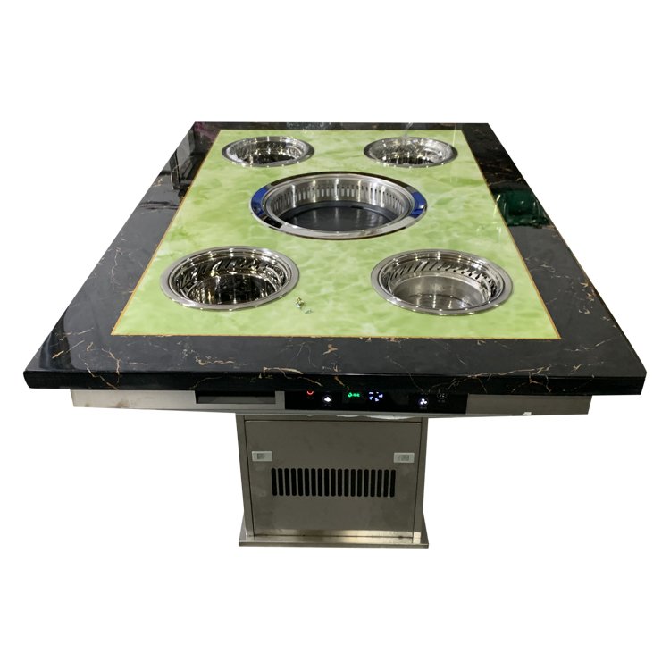 Yawei smoke-free barbecue hot pot integrated table hot pot restaurant barbecue restaurant smoke-free hot pot table