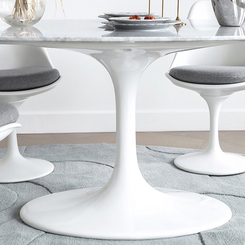 Tulip oval dining table antique French retro style light luxury villa upscale marble dining table