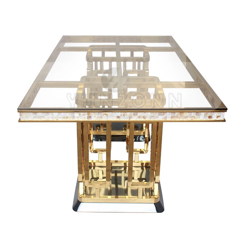 Foshan Factory's Modern 10-Seater Marble Dining Table with Chairs Steel Stone Metal for Home Kitchen Restaurant Hotel Use