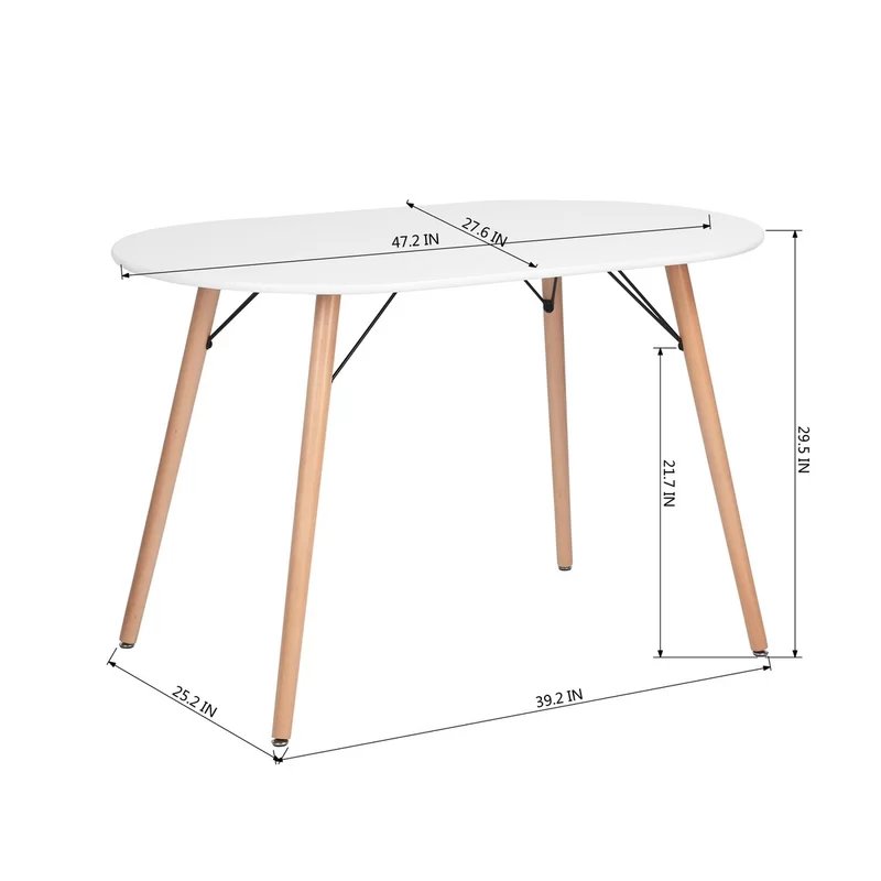 Factory Wholesale High Quality Mid Century Modern Wood Oval Top Dining Table with Wood Legs for Dining Chair