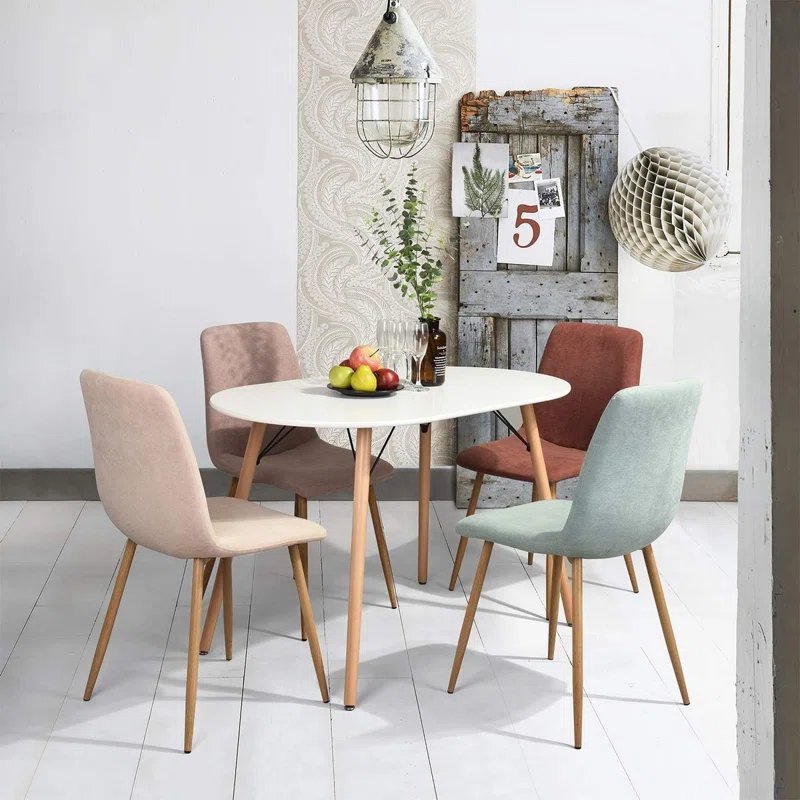 Factory Wholesale High Quality Mid Century Modern Wood Oval Top Dining Table with Wood Legs for Dining Chair