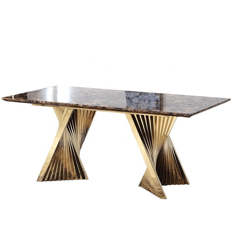 Nordic designs stainless steel dining table 10 seat marble dining table modern luxury dining table 8 Seaters