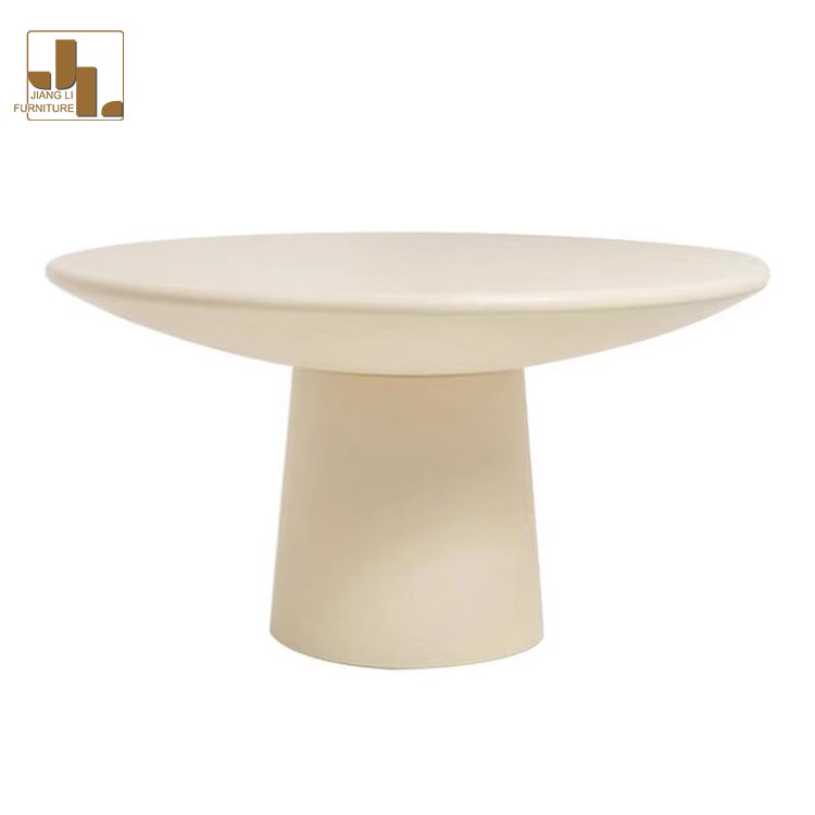Modern light luxury personality creative design retro round dining table fiberglass restaurant dining table furniture
