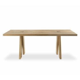 Raw Plank Dining Table 100% Premium Solid Oak Wood for Dining Room Home Furniture