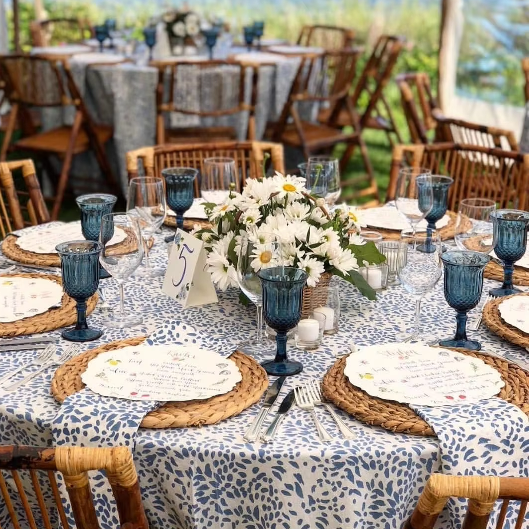 Exclusive North European and American style Hotel Wedding Banquet Decoration Circular Solid Color Patterned Table Cover