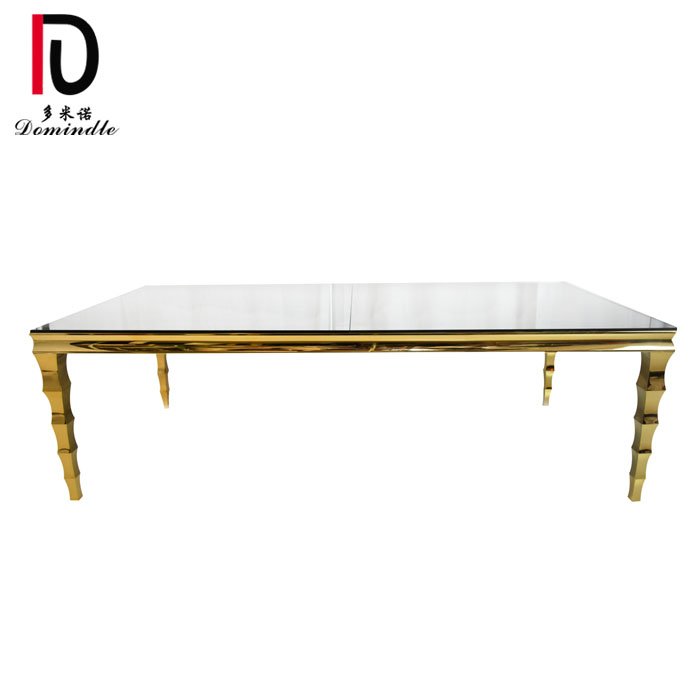 events used luxury design mirror glass top wedding Stainless Steel Dining table