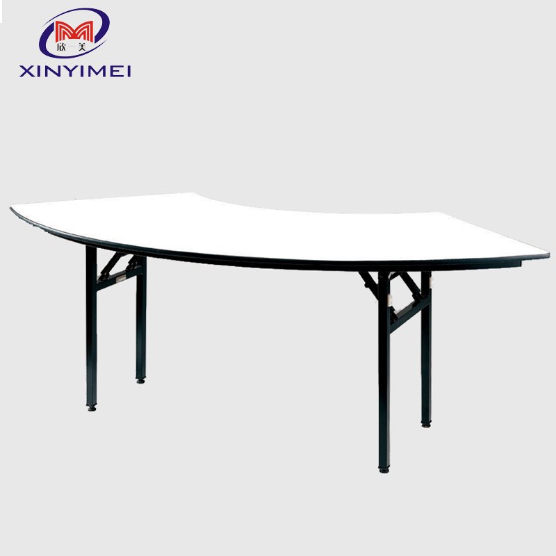Factory Direct Catering Banquet Hotel PVC Folding Half Moon Table For Sale