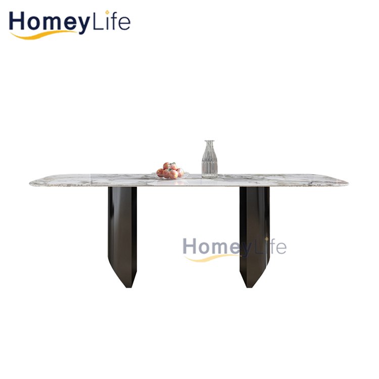 Italian black and white marble dining table sets 10 people modern dining table for sale