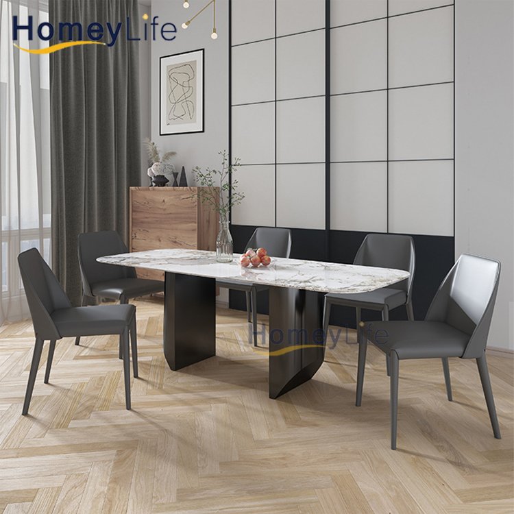 Italian black and white marble dining table sets 10 people modern dining table for sale