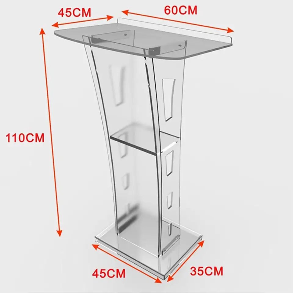 Commercial hotel conference wedding clear acrylic lectern podium design modern style podiums for sale