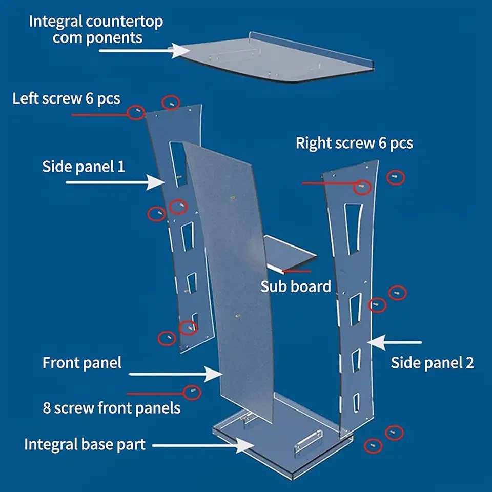 Commercial hotel conference wedding clear acrylic lectern podium design modern style podiums for sale