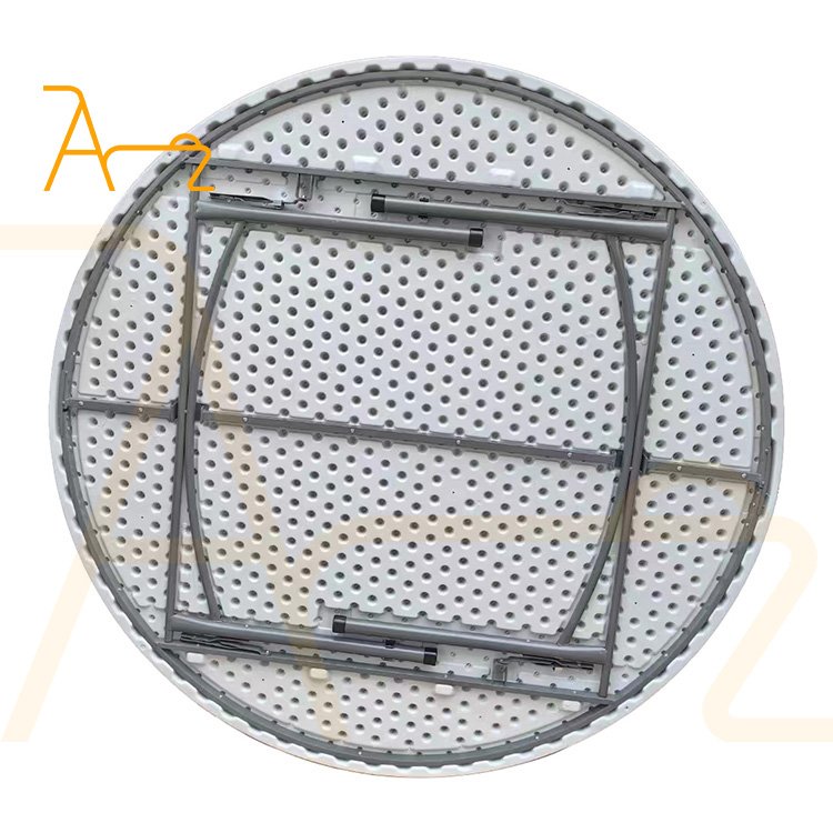 High quality portable outdoor waterproof durable white round plastic dining table wedding banquet events hotel folding tables
