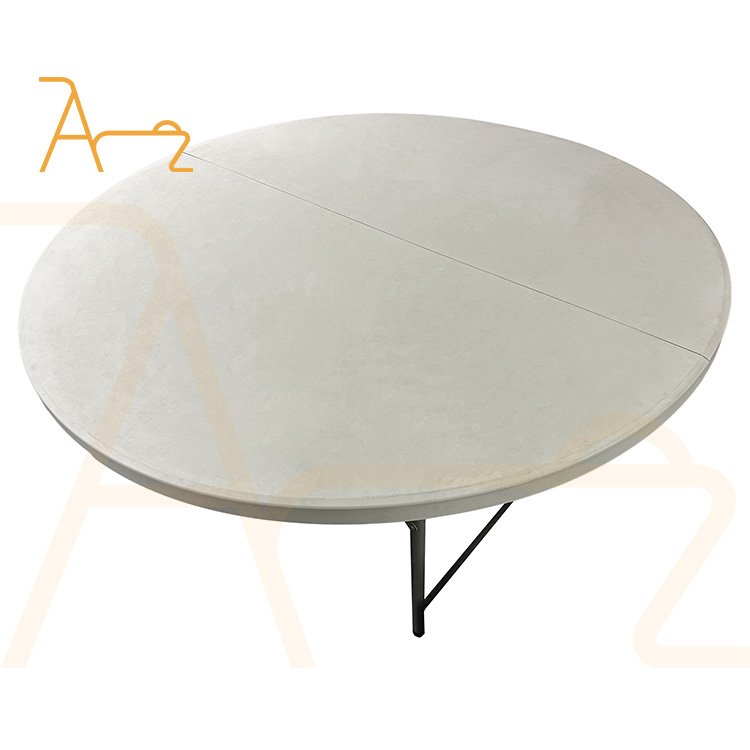 High quality portable outdoor waterproof durable white round plastic dining table wedding banquet events hotel folding tables