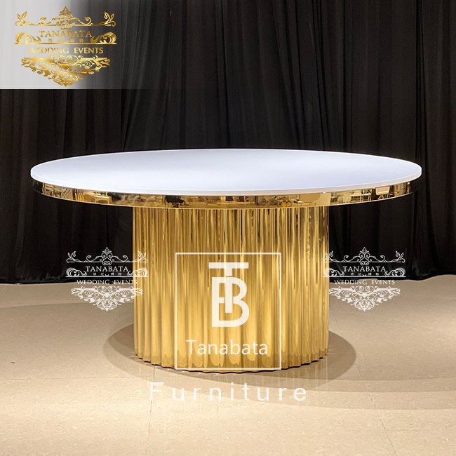 Party Events Stainless Steel Restaurant Round Wedding Table And Chairs