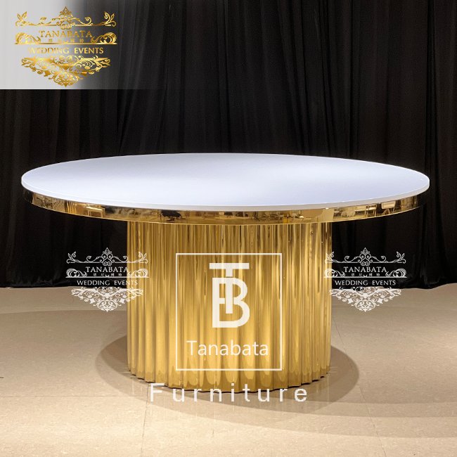 Party Events Stainless Steel Restaurant Round Wedding Table And Chairs
