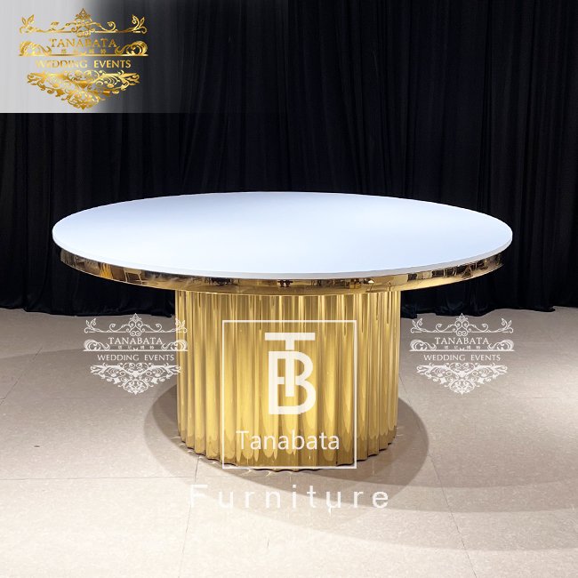 Party Events Stainless Steel Restaurant Round Wedding Table And Chairs