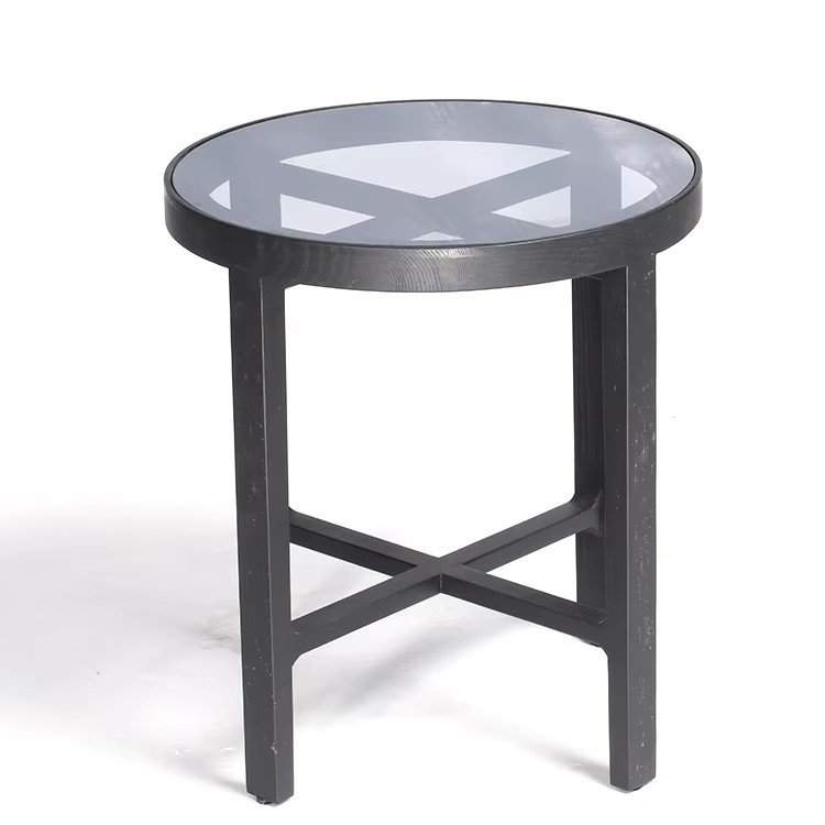 Home Furniture Round Table Dining Room Table Nordic Simple Small Apartment Vintage Round Table with Glass top