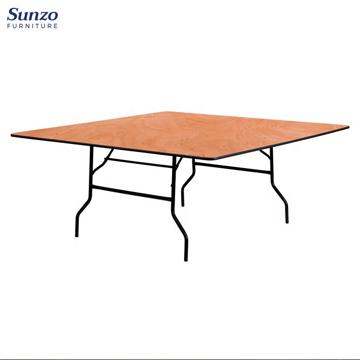 Wedding Used Wood Folding Square Banquet Table For Event Party For Rental