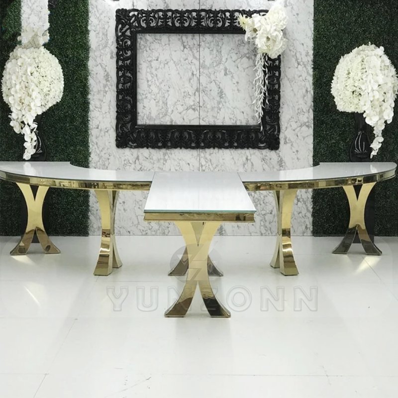 Customized 340cm round Dining Table Luxury Modern Steel Design for Wedding Different Shapes Dining Room Furniture