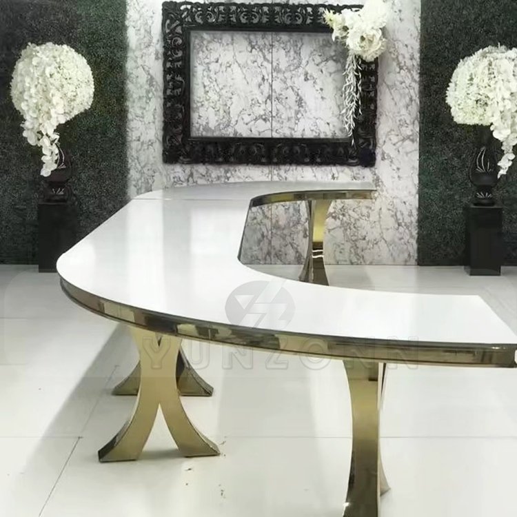 Customized 340cm round Dining Table Luxury Modern Steel Design for Wedding Different Shapes Dining Room Furniture