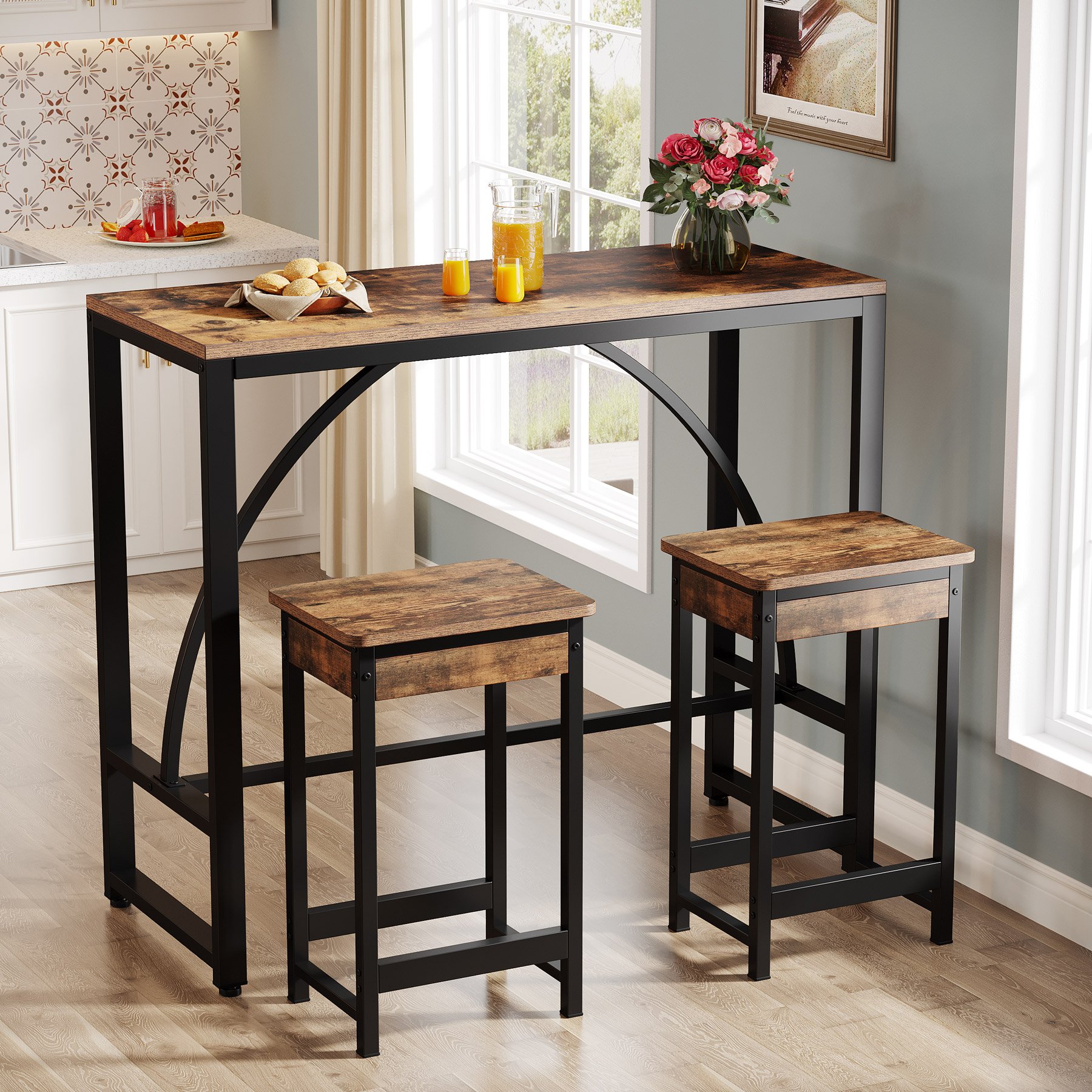 Top Sales Home 3 Pieces Living Room Furniture Cheap Bar Table Sets With Table and Chairs