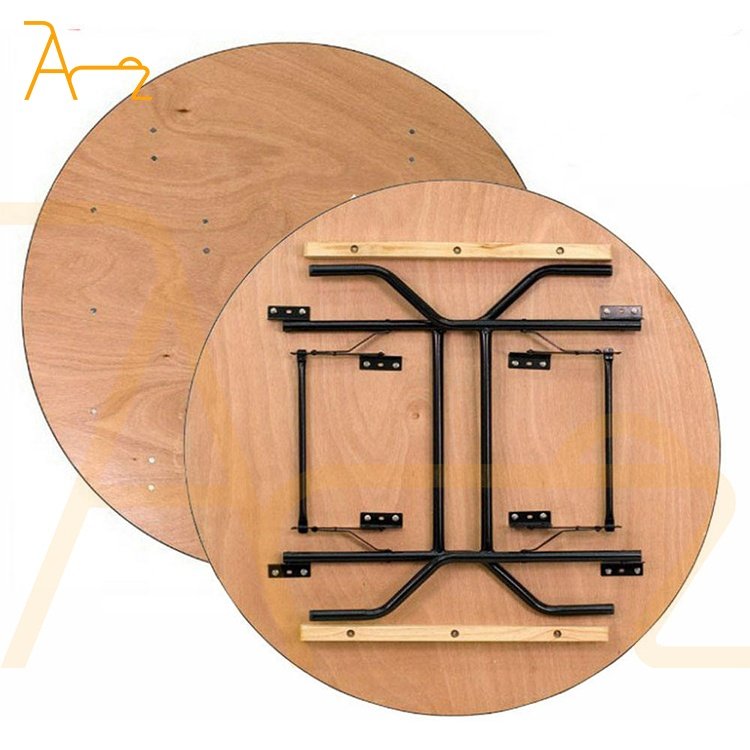 Hot sale 10 People Outdoor Banquet Event Antique Dinning Table Solid Wood Round Folding Tables For Hotel Wedding Party