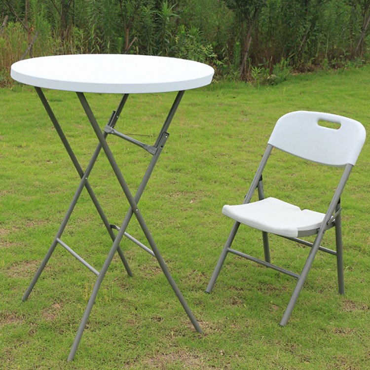 Wholesale Outdoor Portable 60cm 80cm High Top Foldable White Plastic Round Folding Cocktail Bar Table For Party Events