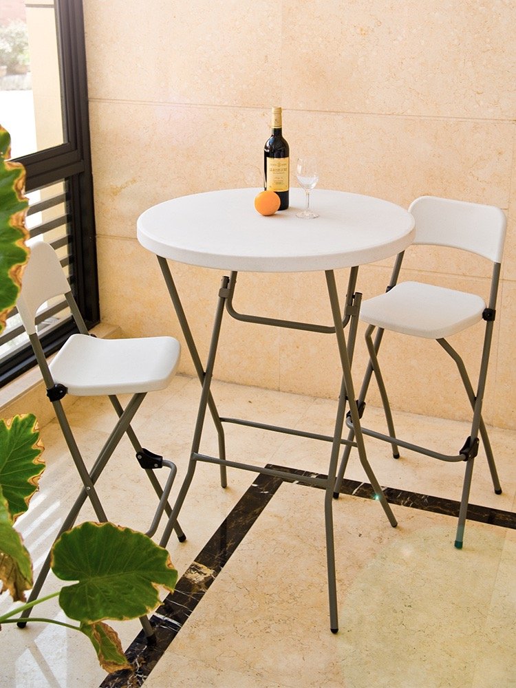 Wholesale Outdoor Portable 60cm 80cm High Top Foldable White Plastic Round Folding Cocktail Bar Table For Party Events