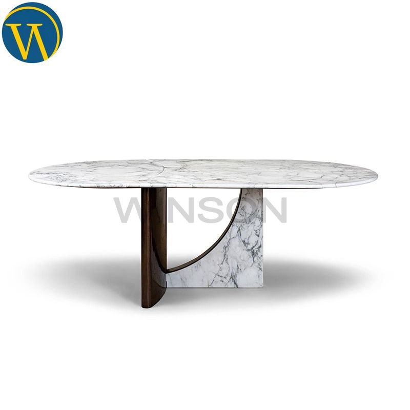 Luxury high-grade villa artificial stone countertop round table turntable restaurant furniture modern 8 10 dining tables