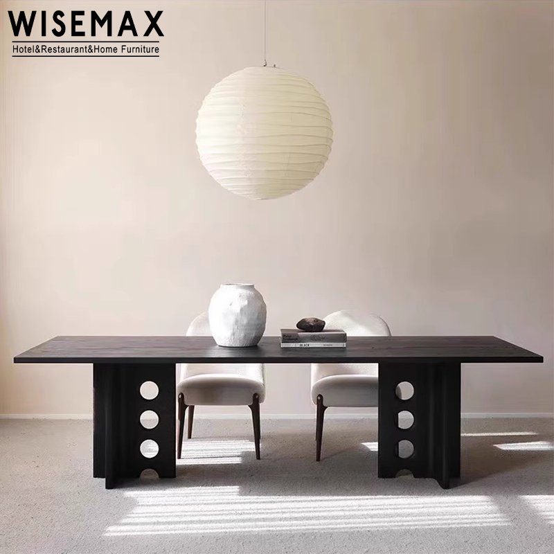 WISEMAX FURNITURE Light luxury hotel restaurant wooden table Nordic solid wood rectangle dining table set for dining room