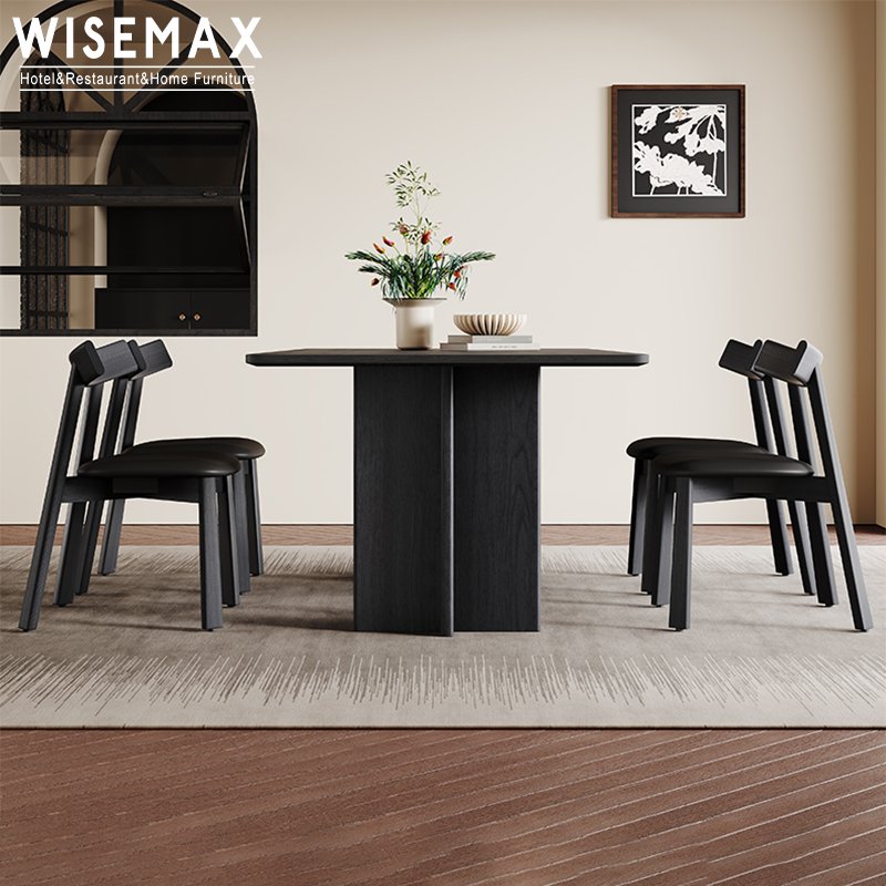 WISEMAX FURNITURE Light luxury hotel restaurant wooden table Nordic solid wood rectangle dining table set for dining room