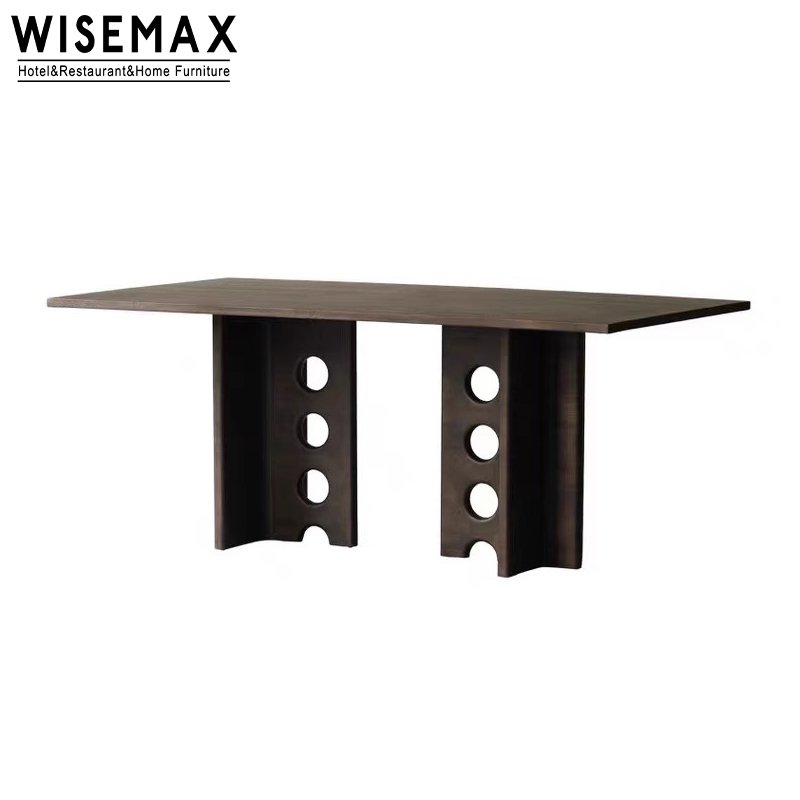 WISEMAX FURNITURE Light luxury hotel restaurant wooden table Nordic solid wood rectangle dining table set for dining room