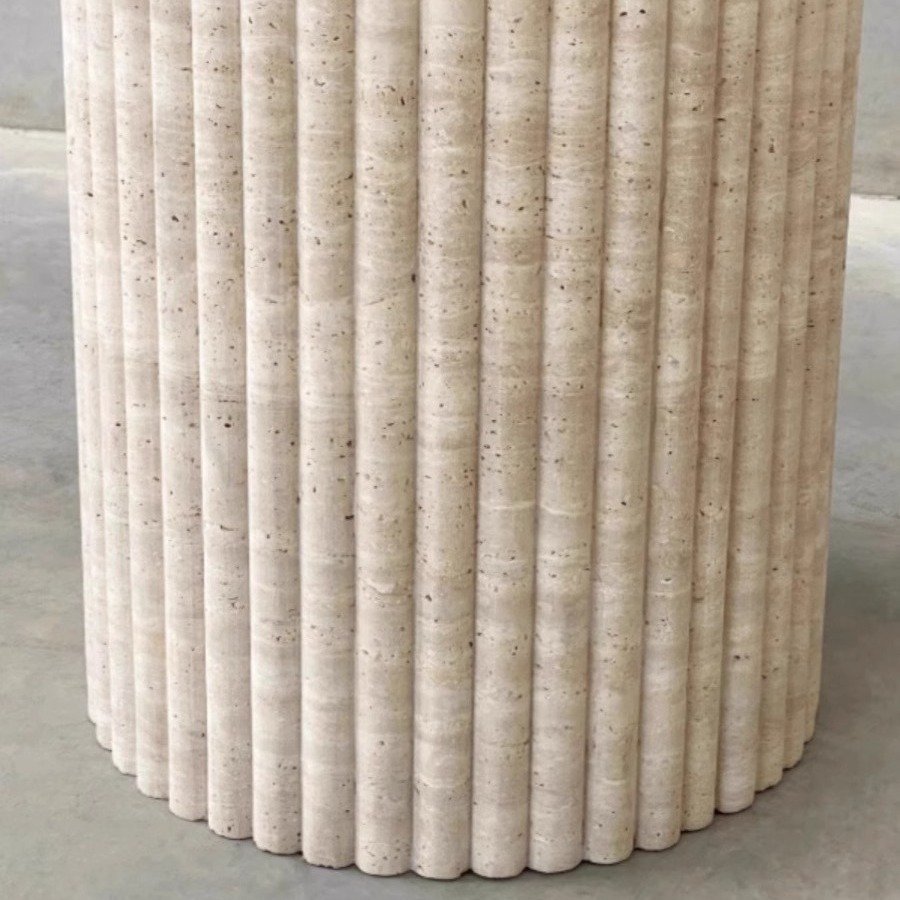 HZX Luxury Oval Shape Natural Marble table tops Dining Room Stone Furniture Marble Dining Table Travertine