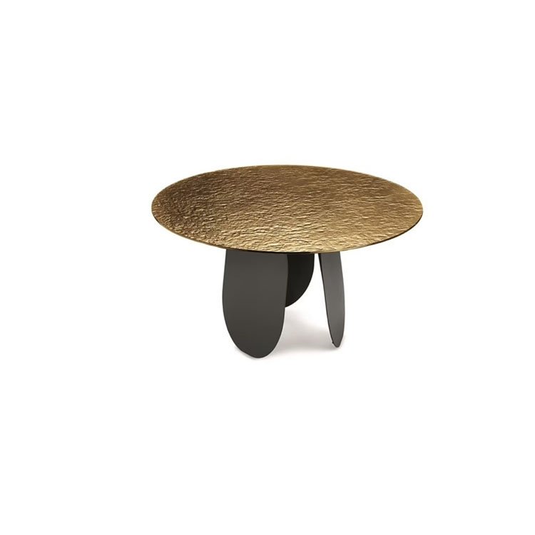 bronze fused glass top circle dining room table and chairs set for 6