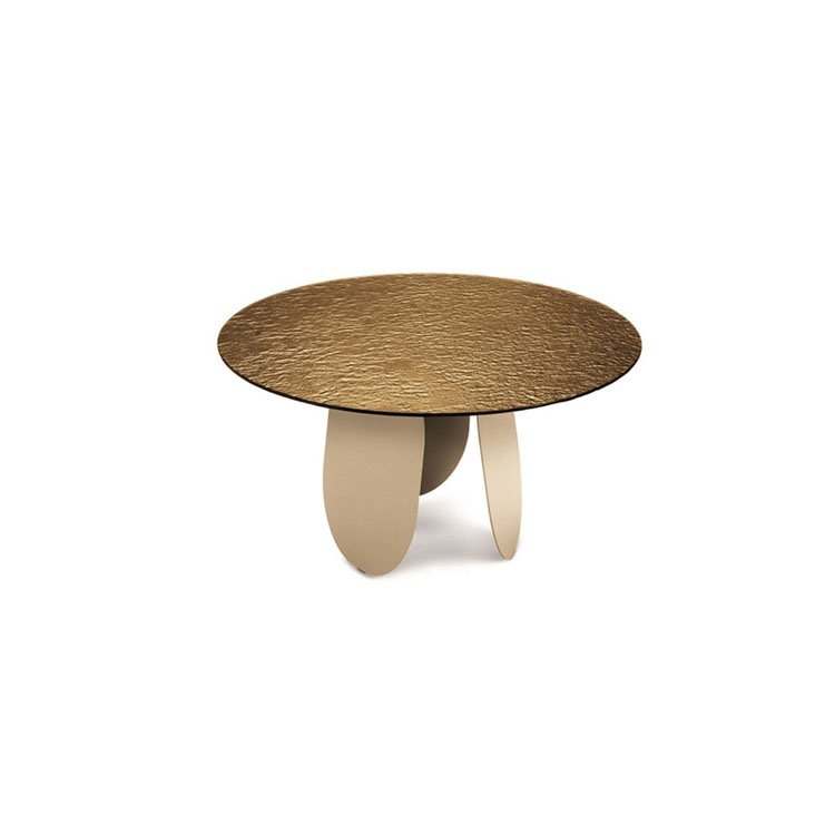 bronze fused glass top circle dining room table and chairs set for 6