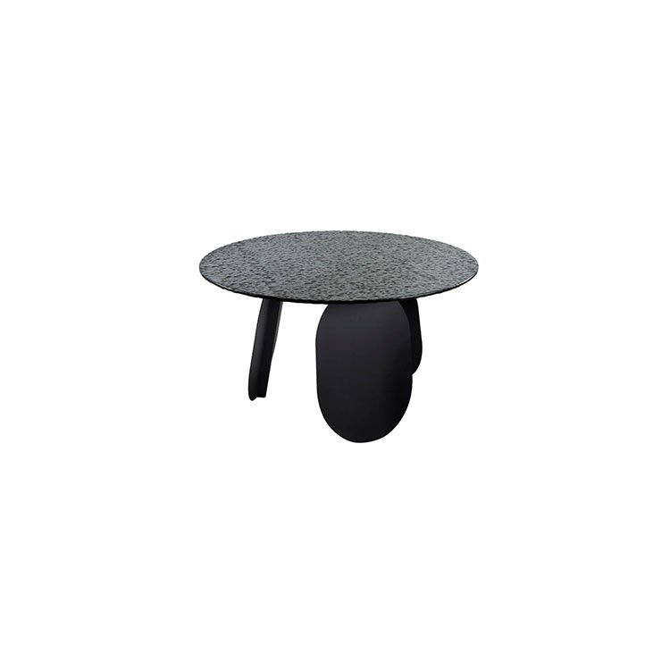 bronze fused glass top circle dining room table and chairs set for 6