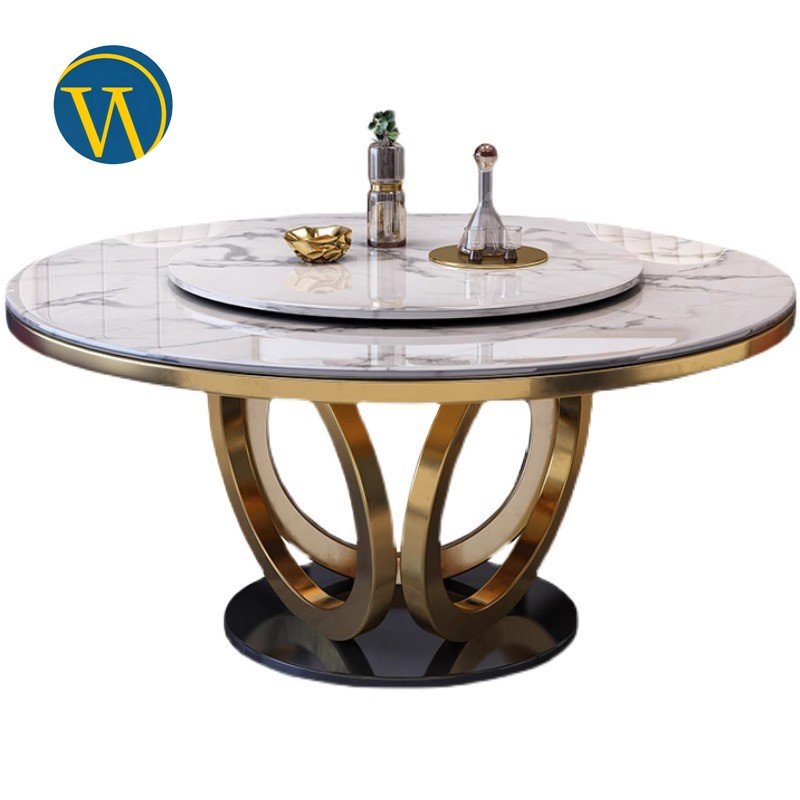 luxury elegant design contemporary dining tables extra large round marble round wood dining table with 6 chairs