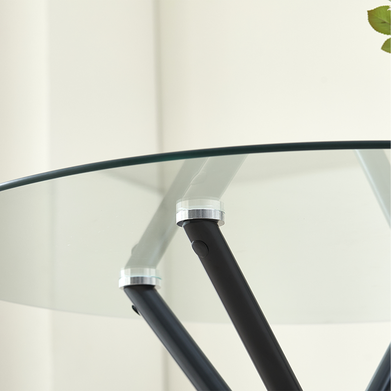 Wholesale furniture Multifunctional metal tube Base round glass dining table