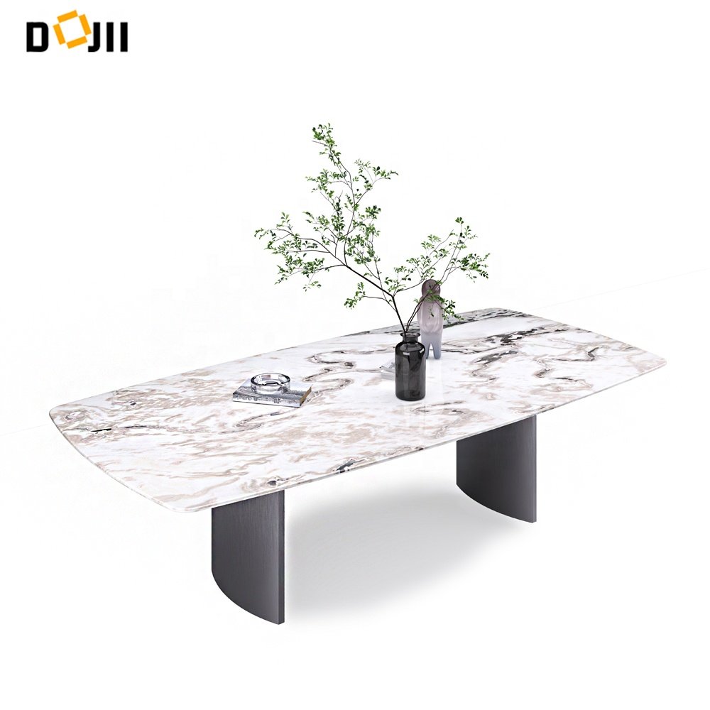 Dojii 3D New Model Dining Table With Shiny Stone Surface