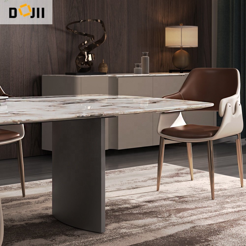 Dojii 3D New Model Dining Table With Shiny Stone Surface