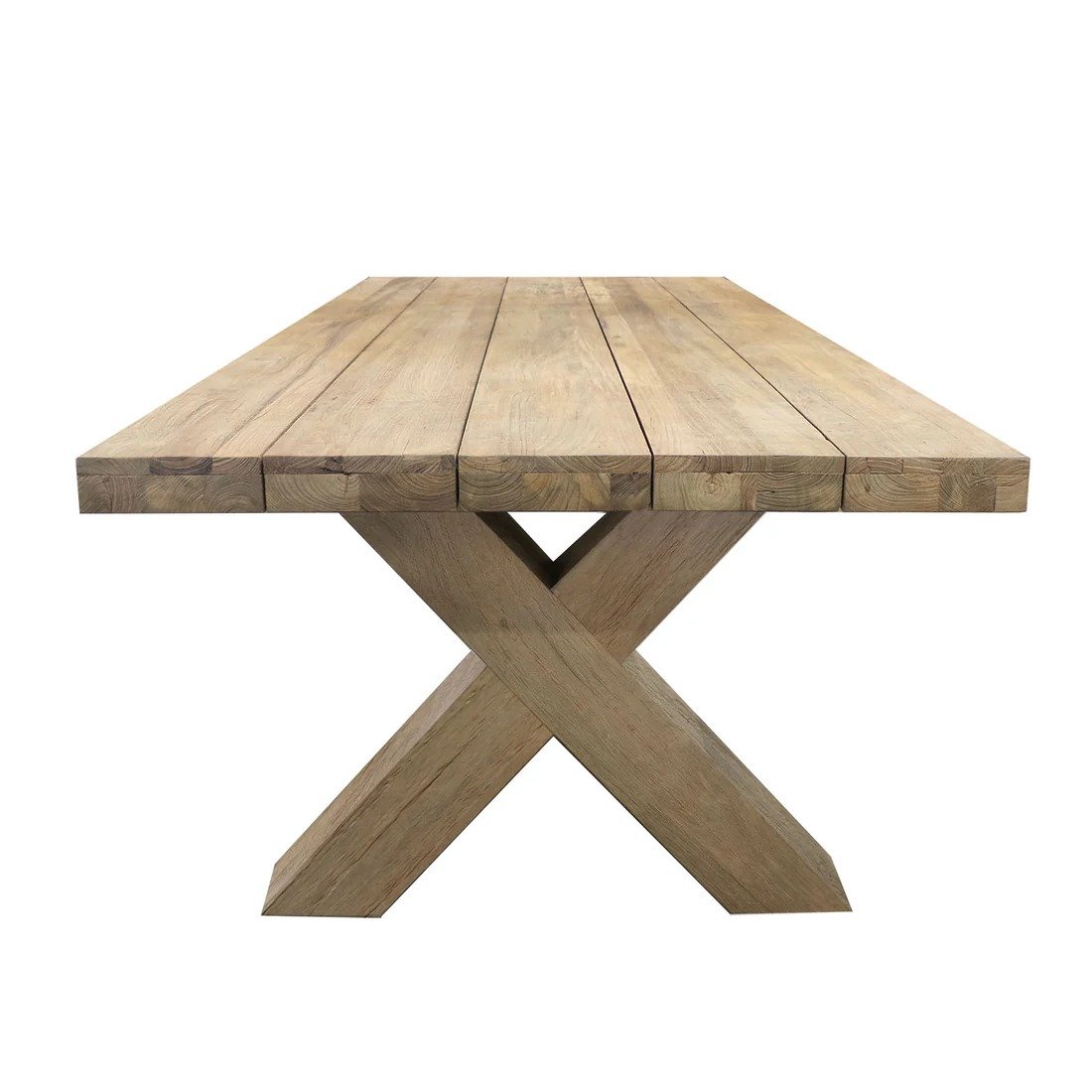 Antique Modern Reclaimed Teak Dining Table Cross Legs Big Size For Hotel and Restaurant Dining Table