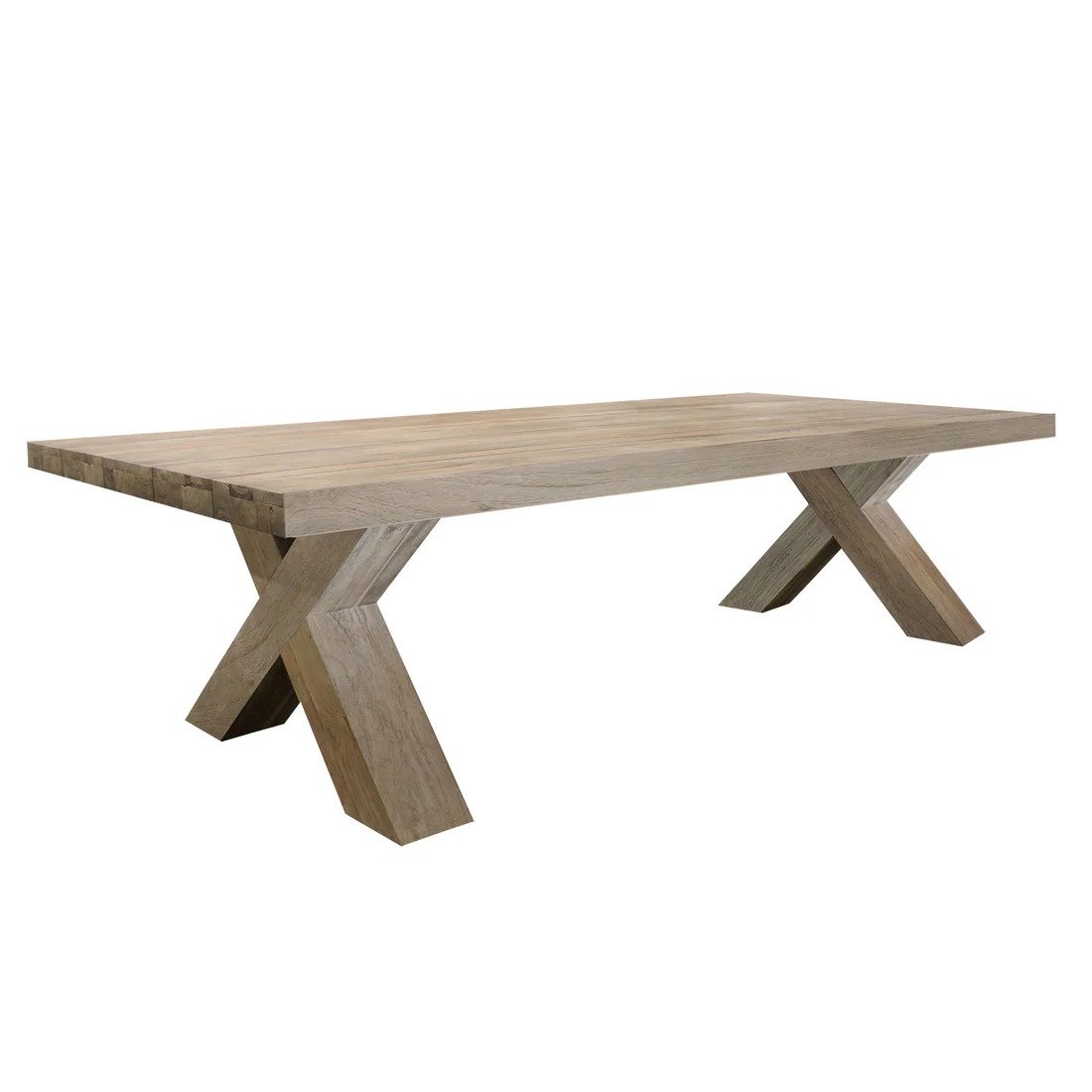 Antique Modern Reclaimed Teak Dining Table Cross Legs Big Size For Hotel and Restaurant Dining Table