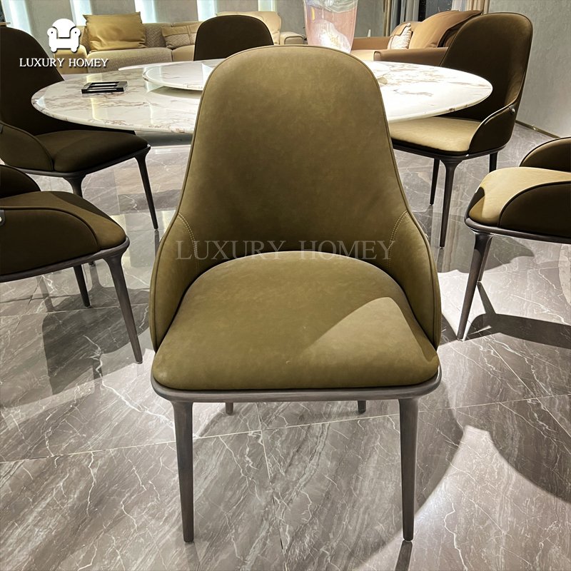 Italian high-end natural luxury stone dining table set 6 chairs designer dining room furniture luxury display cabinet furniture