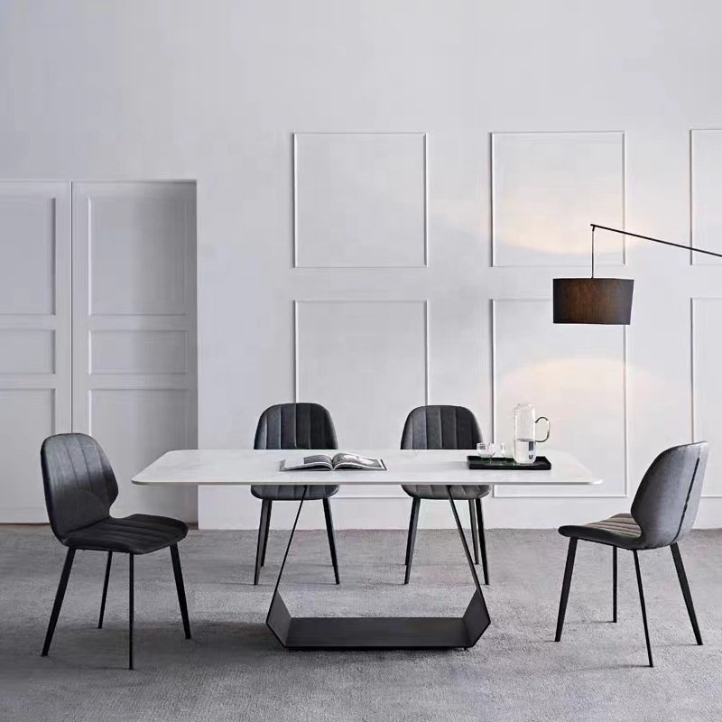 Italian Minimalist Rock Dining Table Set Modern Small-Sized Marble for Home Furniture for Hotels and Restaurants