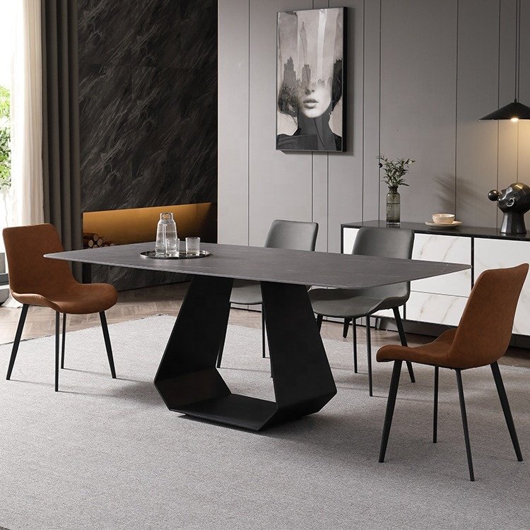 Italian Minimalist Rock Dining Table Set Modern Small-Sized Marble for Home Furniture for Hotels and Restaurants